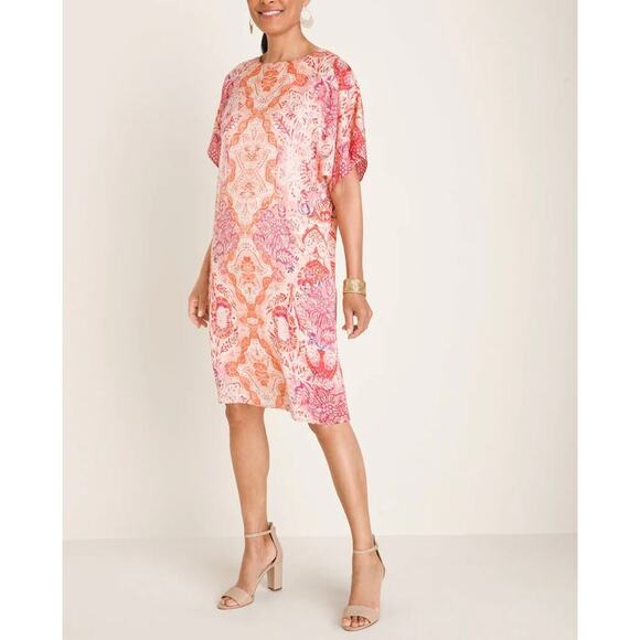 Chico's  Paisley Knee Length Shift Dress sz 2 - Picture 1 of 6